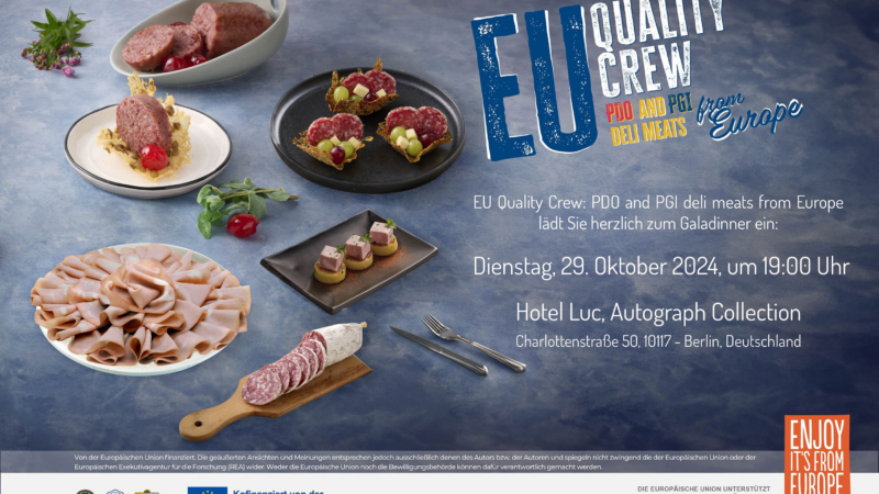 DIE WURSTWAREN DER „EU QUALITY CREW“ LADEN ZUM EXKLUSIVEN ABENDESSEN NACH BERLIN