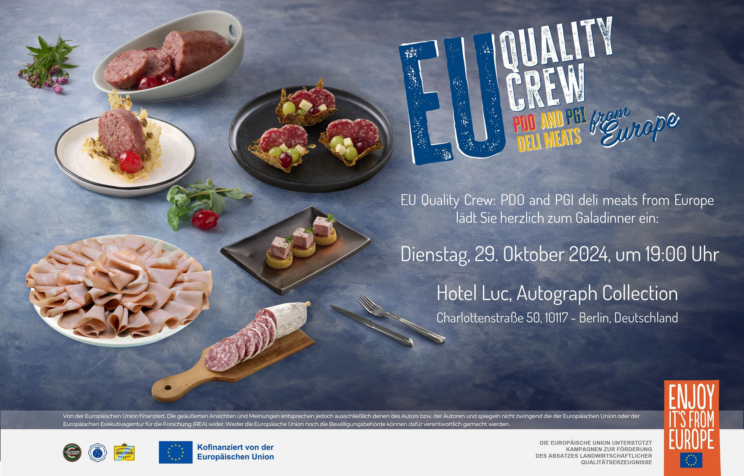 DIE WURSTWAREN DER „EU QUALITY CREW“ LADEN ZUM EXKLUSIVEN ABENDESSEN NACH BERLIN