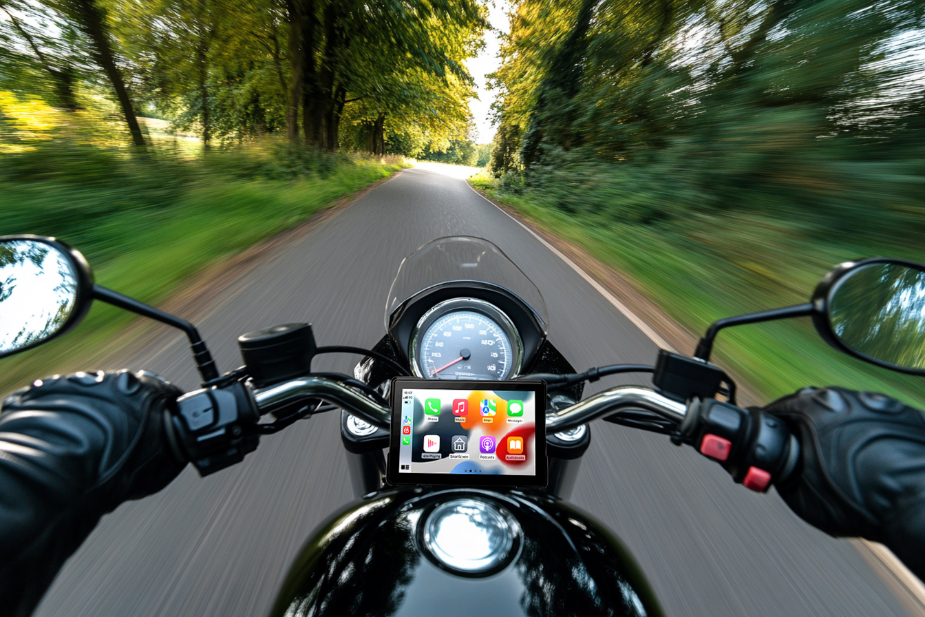 Lescars Motorrad-Display-Navi (CarPlay- und Android Auto)