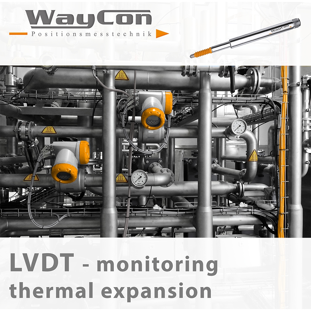 LVDT probes for precise monitoring of the thermal expansion of steam pipes