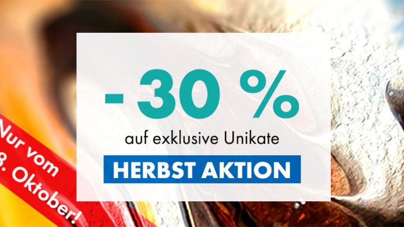 Exklusive Herbstaktion bei der Galerie Inspire Art – 30% Rabatt auf ausgewählte Unikate