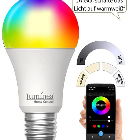 Luminea Home Control Smarte WLAN-LED-Lampe LAV-400.rgbw