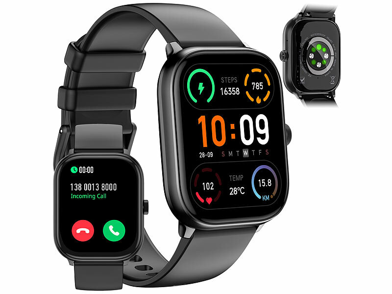 newgen medicals Fitness-Smartwatch mit ChatGPT PW-600.ai