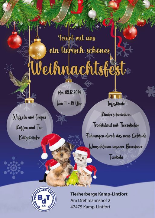 Tierisches Vorweihnachtsfest in der Tierherberge Kamp-Lintfort