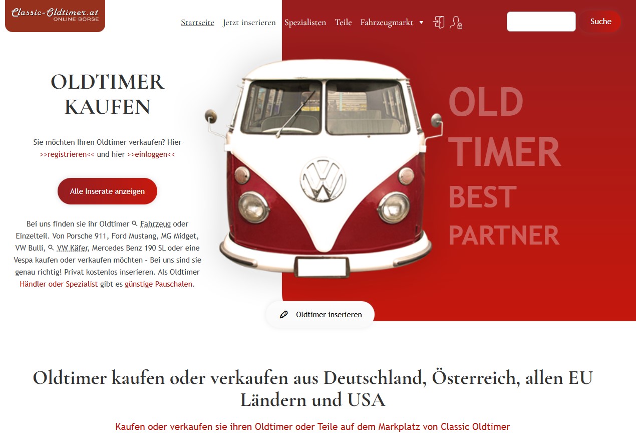 Oldtimer kaufen oder verkaufen aus Deutschland, AT, EU.