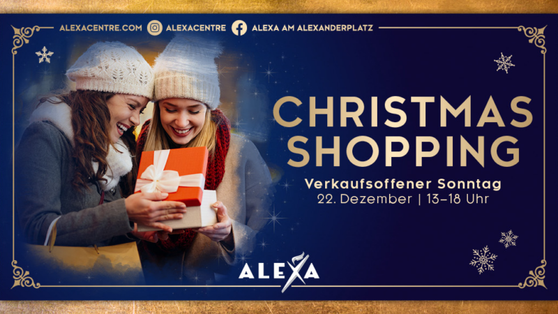 ALEXA lädt am 22. Dezember zum Shoppingsonntag ein