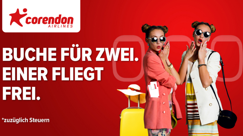 „Buche für Zwei. Einer fliegt frei.“: Corendon Airlines startet mit besonderer Ticketaktion ins neue Jahr