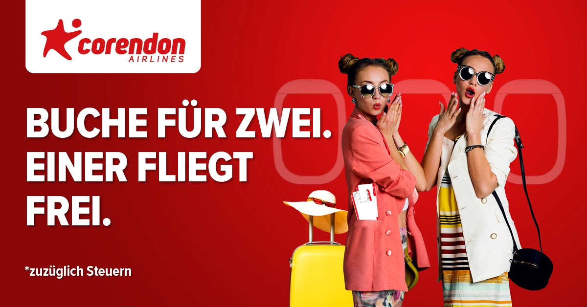 „Buche für Zwei. Einer fliegt frei.“: Corendon Airlines startet mit besonderer Ticketaktion ins neue Jahr