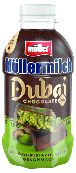 Drink the hype: Die neue Müllermilch Dubai Chocolate Style