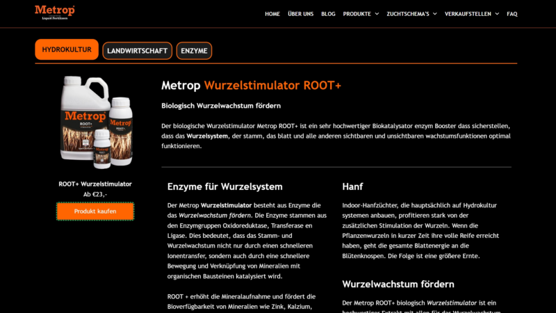 Effiziente Wurzelpflege leicht gemacht: Metrop verbessert das Wachstum mit modernem Wurzelstimulator