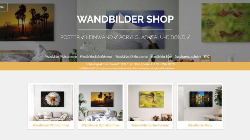 Wandbilder Shop – Frühlingsfrische für die Wände