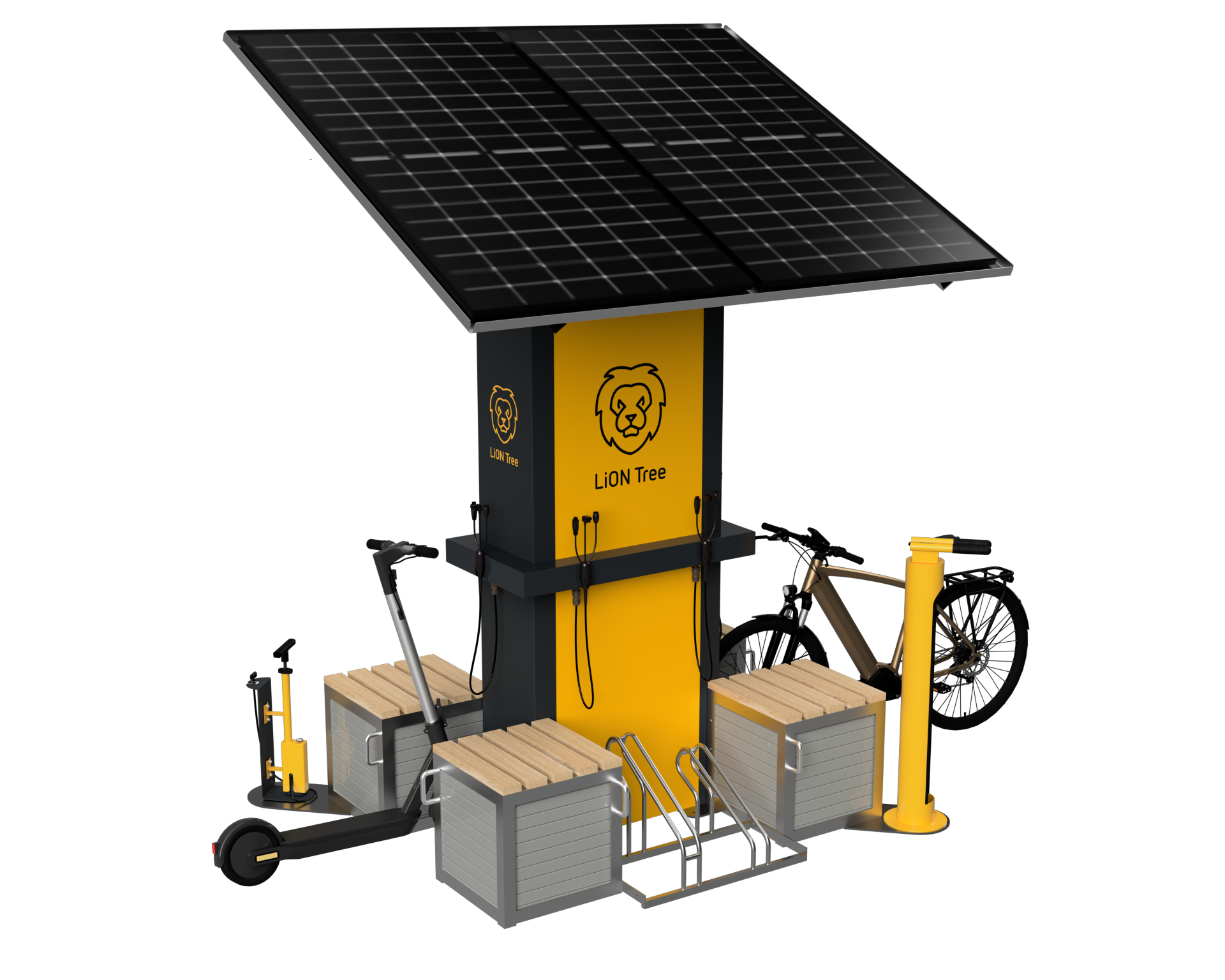 ONgineer revolutioniert die Mikromobilität: LiON Tree – autarke Ladestation für E-Bikes und Scooter