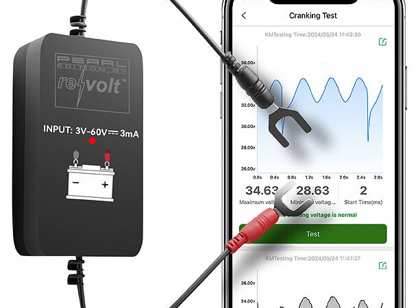 Lescars Kfz-Batterie-Wächter mit Bluetooth, App, für Batterien mit 6 – 48 Volt