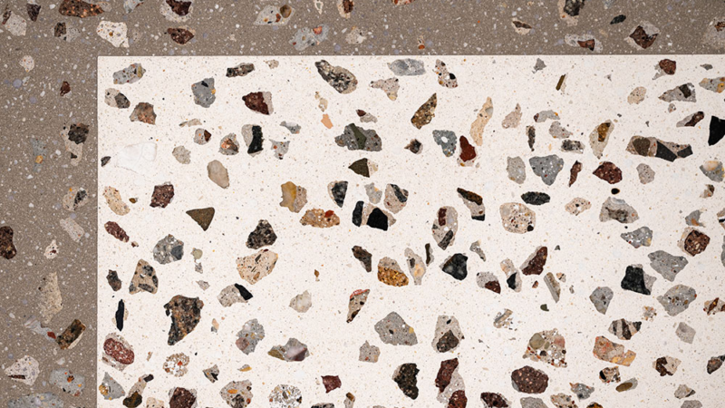 Nachhaltig bauen – upcycling Terrazzo aus Betonbruch
