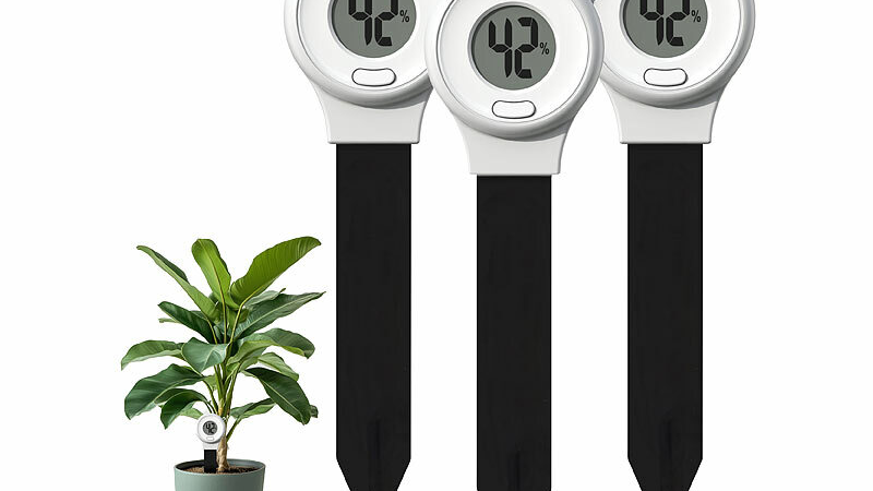 Royal Gardineer 3er-Set digitale Boden-Feuchtigkeitsmessgeräte für Pflanzen