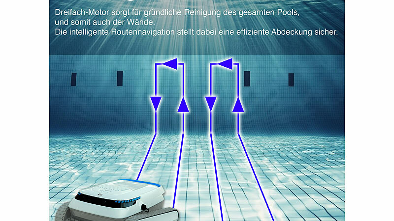 AGT Akku-Poolreiniger PRR-120 für Boden & Wände