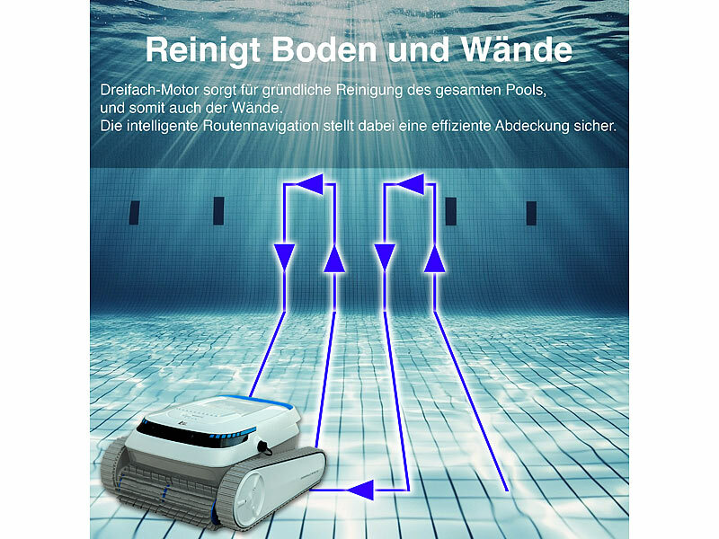 AGT Akku-Poolreiniger PRR-120 für Boden & Wände