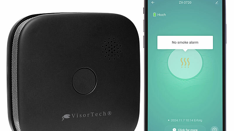 VisorTech Kompakter WLAN-Design-Rauchwarnmelder RWM-190.app