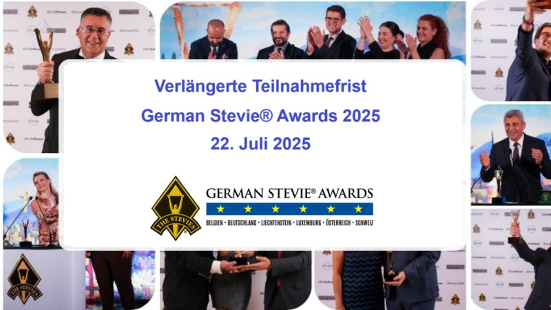 Einsendeschluss für die German Stevie® Awards 2025 bis zum 22. Juli verlängert