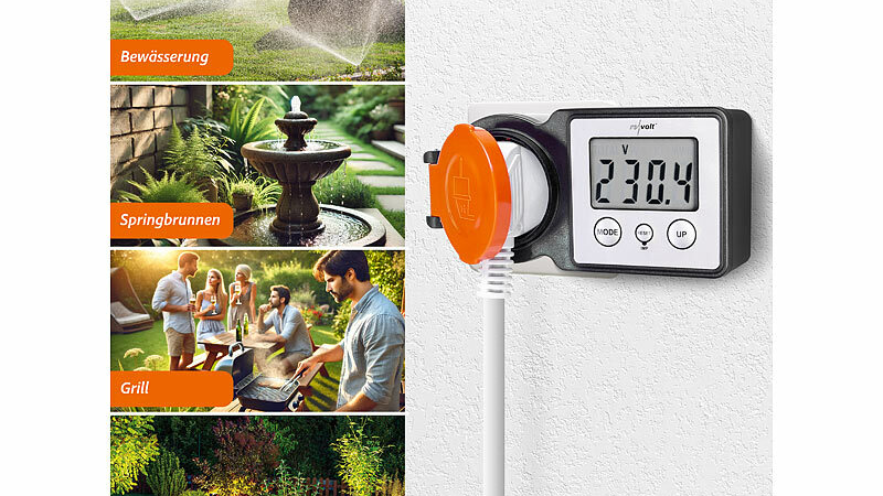revolt Outdoor-Energiekostenmesser & Stromverbrauchszähler