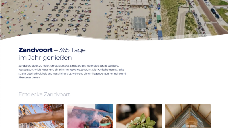 Urlaub in Zandvoort: Badeort bringt brandneue Buchungsplattform an den Start