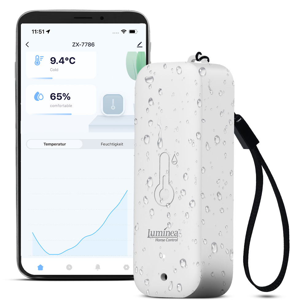 Luminea Home Control Thermometer & Hygrometer, BT5, App