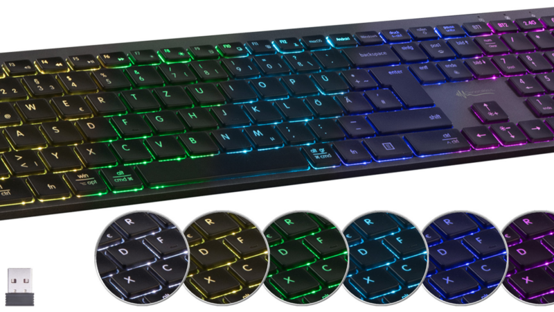 GeneralKeys Akku-Funktastatur mit BT 5.1, Scissor-Tasten