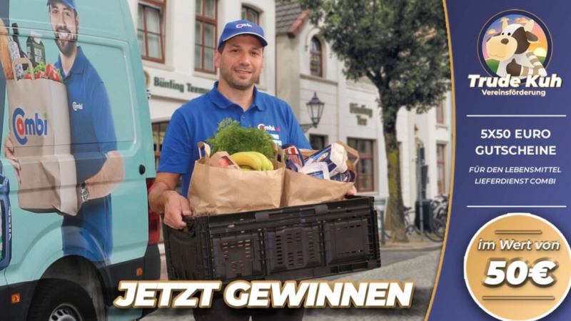5 x 50 Euro Gutscheine für den Combi Lebensmittel-Lieferdienst