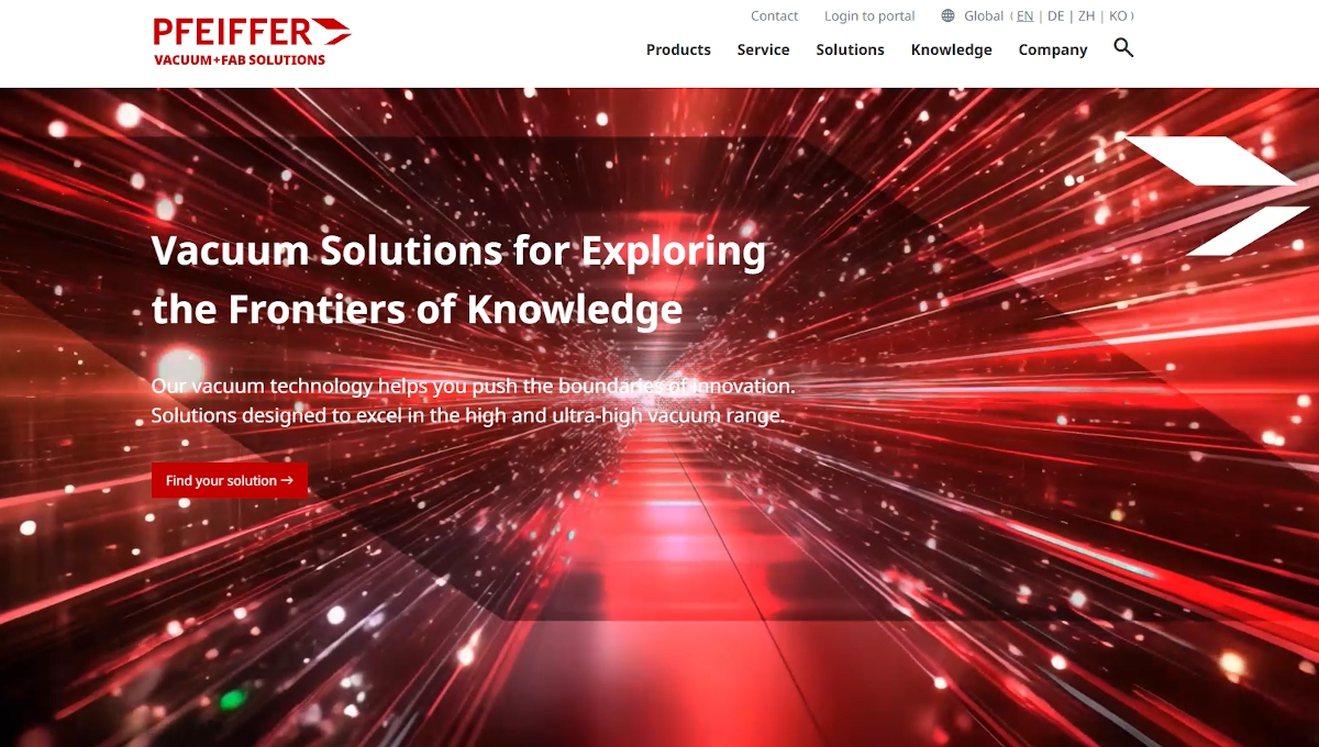 Pfeiffer Vacuum+Fab Solutions Launches New Global Website