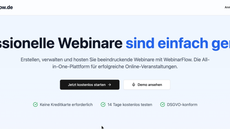 Kostengünstige und hochwertige Webinar- und Automationslösung für Selbständige und Coaches