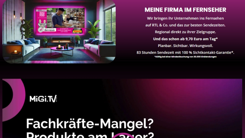 Regionale TV-Werbung für jeden Mittelständler