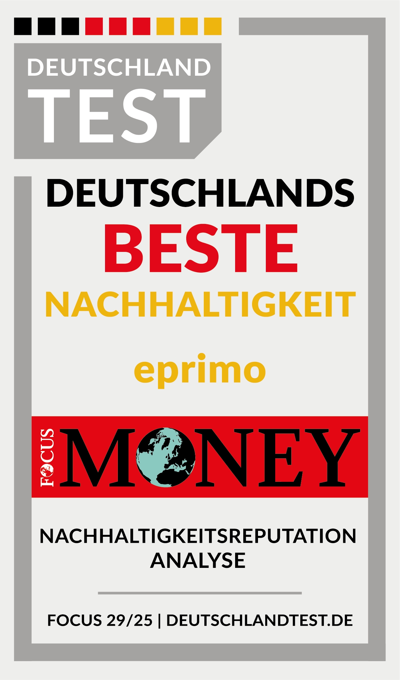 eprimo auch 2025 auf Platz 1 in Sachen Nachhaltigkeit