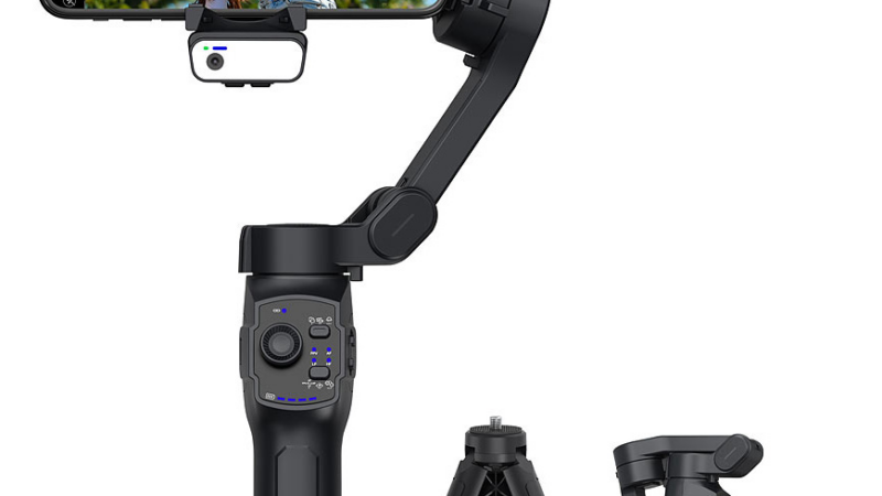 Somikon 3-Achsen-Stabilisator GIM-100 für Smartphones & Tracking-Modul