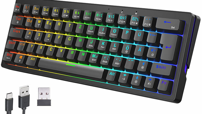 GeneralKeys Mechanische 60-%-Funk-Tastatur