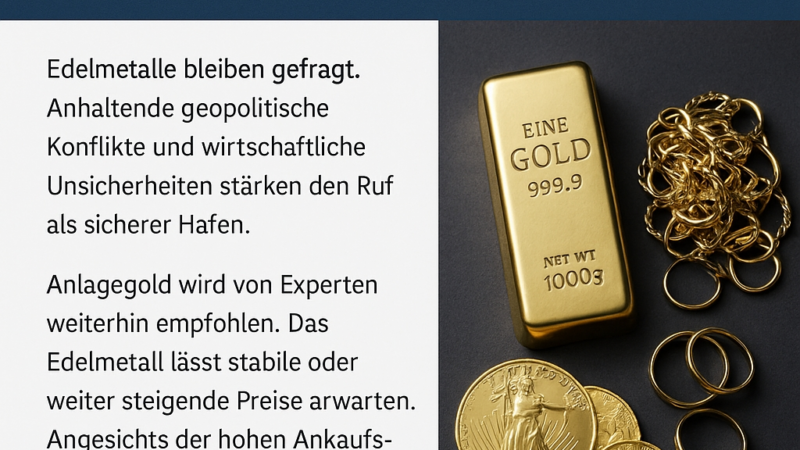 Edelmetalle: Prognose für die Zukunft – Lohnt sich eine Investition in Anlagengold?