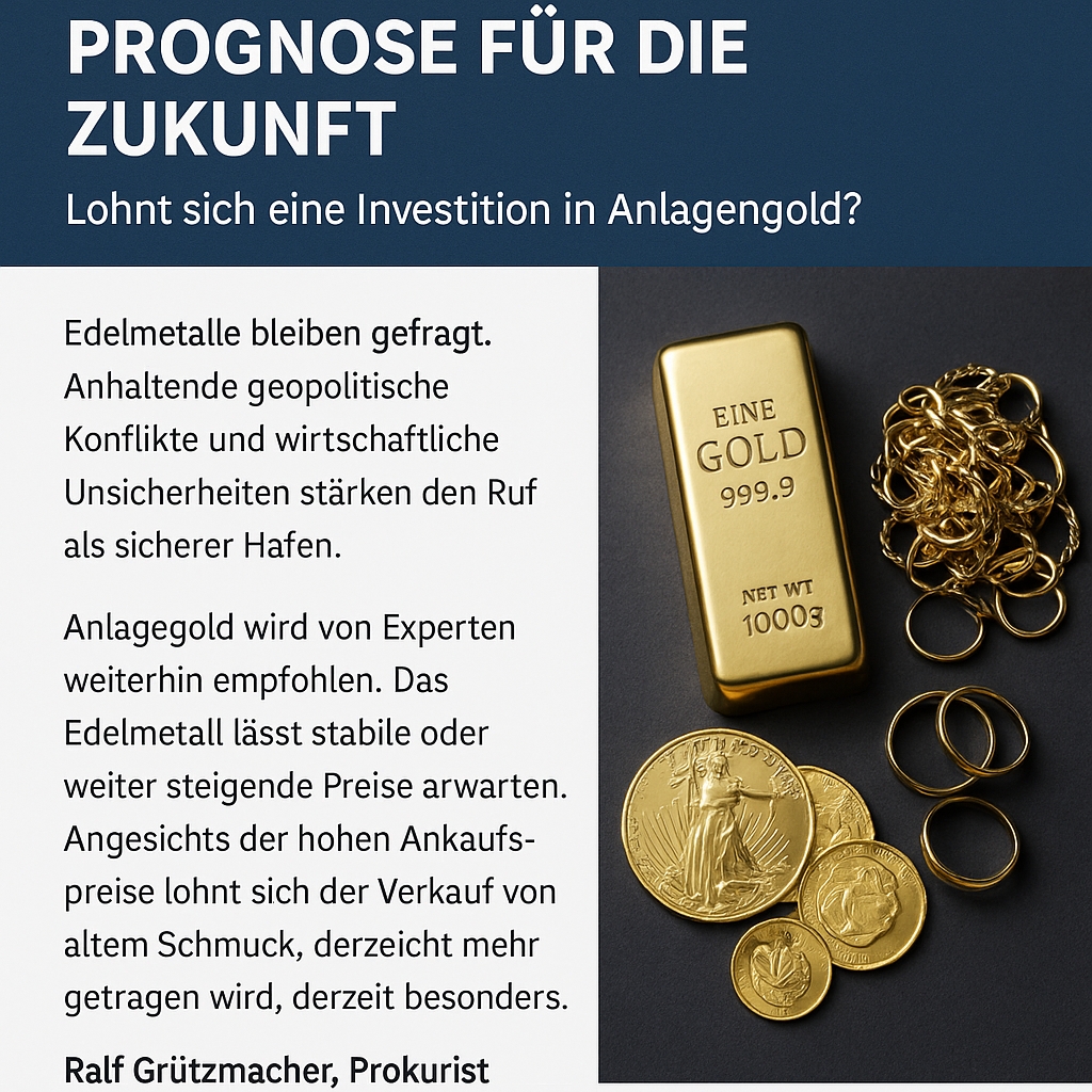 Edelmetalle: Prognose für die Zukunft – Lohnt sich eine Investition in Anlagengold?