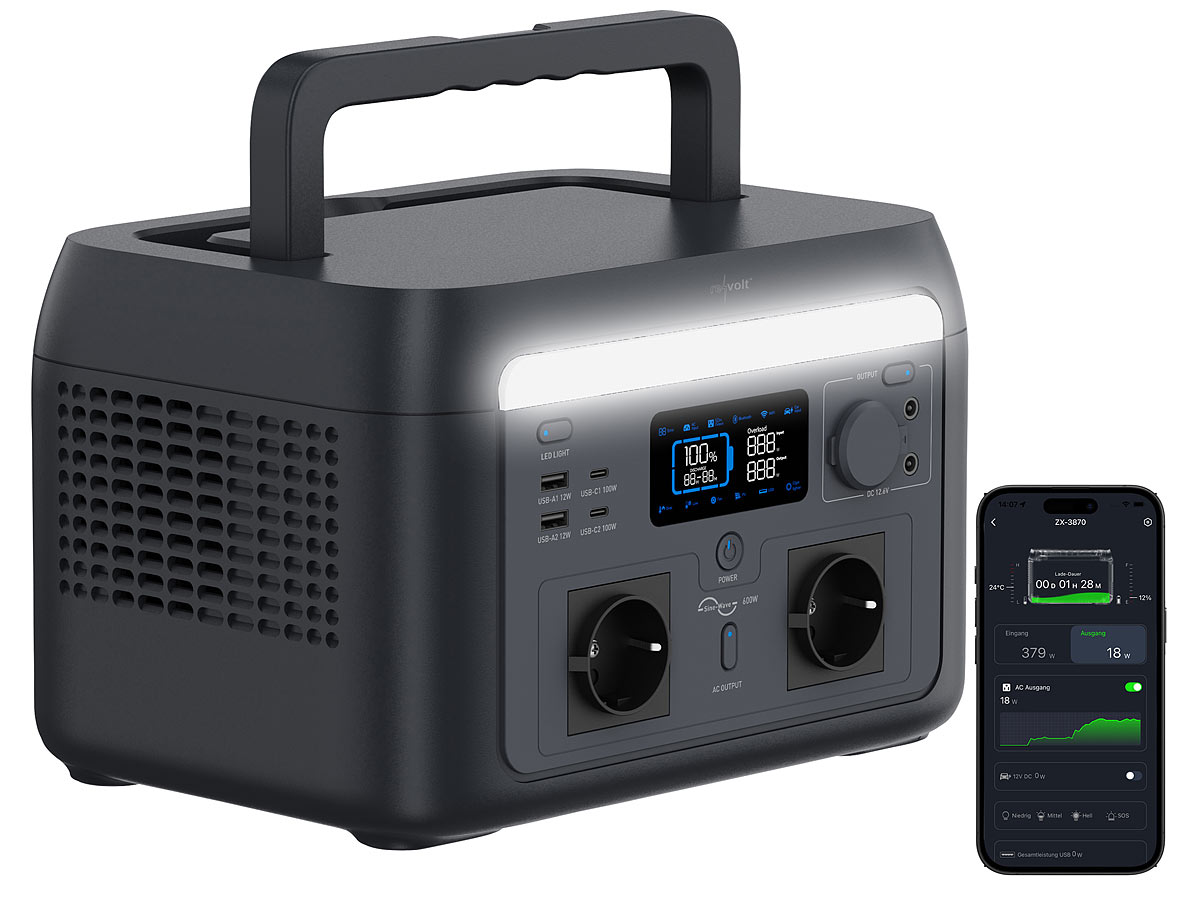 revolt Tragbare Powerstation & Solargenerator HSG-500