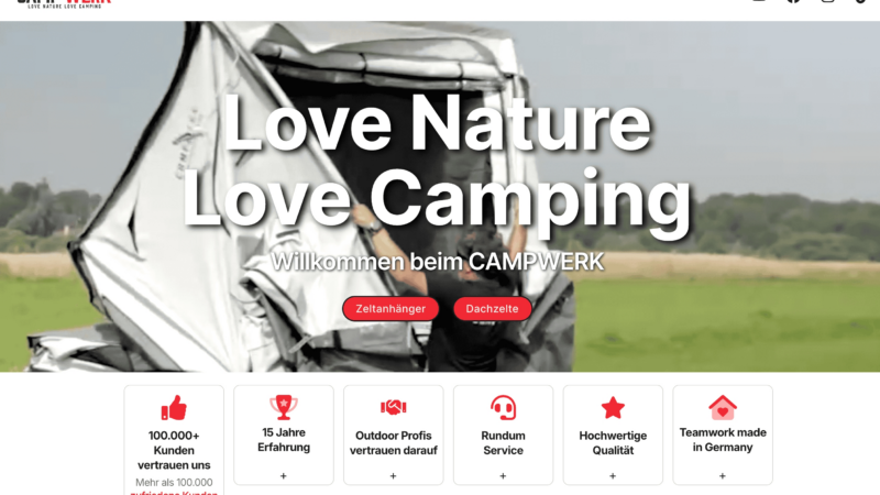 CAMPWERKs neue Webseiten in NL, UK, FR, ES, IT & DK