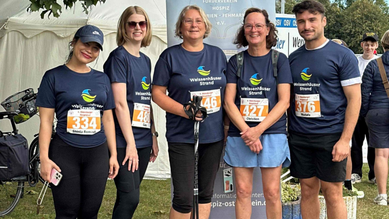 Team vom Weissenhäuser Strand beim Oldenburger Hospizlauf am Start