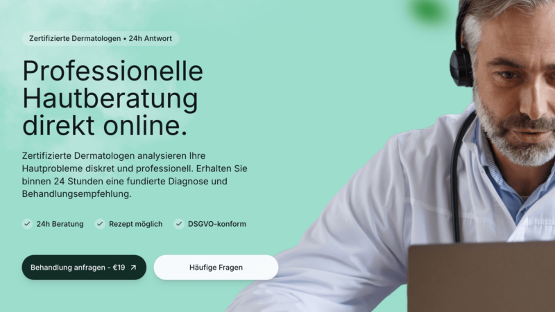 Online-Plattform für Hautberatung am Markt – ab 19EUR