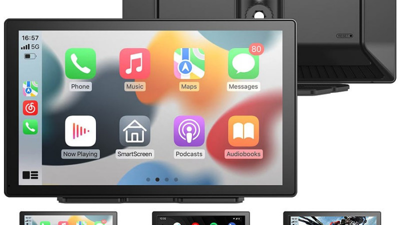 Lescars IPS-HD-Display f. Android Auto & CarPlay CAS-5060