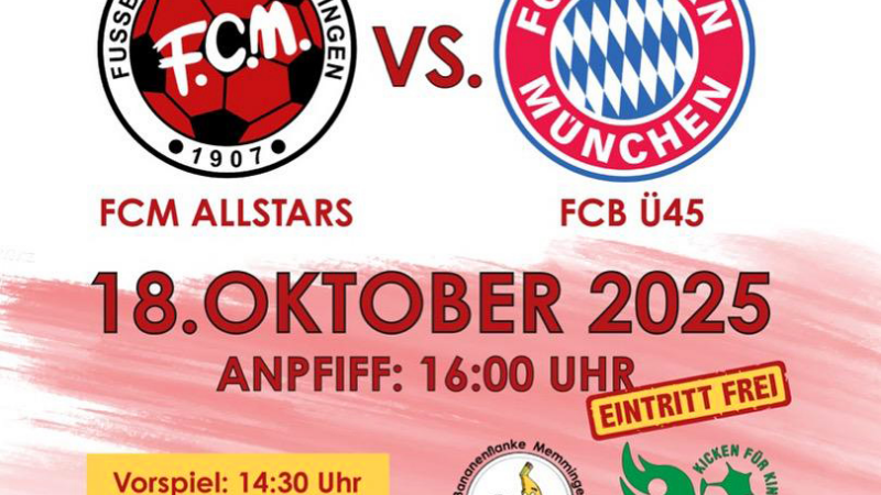 Top-Stars kommen zu Fußball-Benefizspiel nach Memmingen