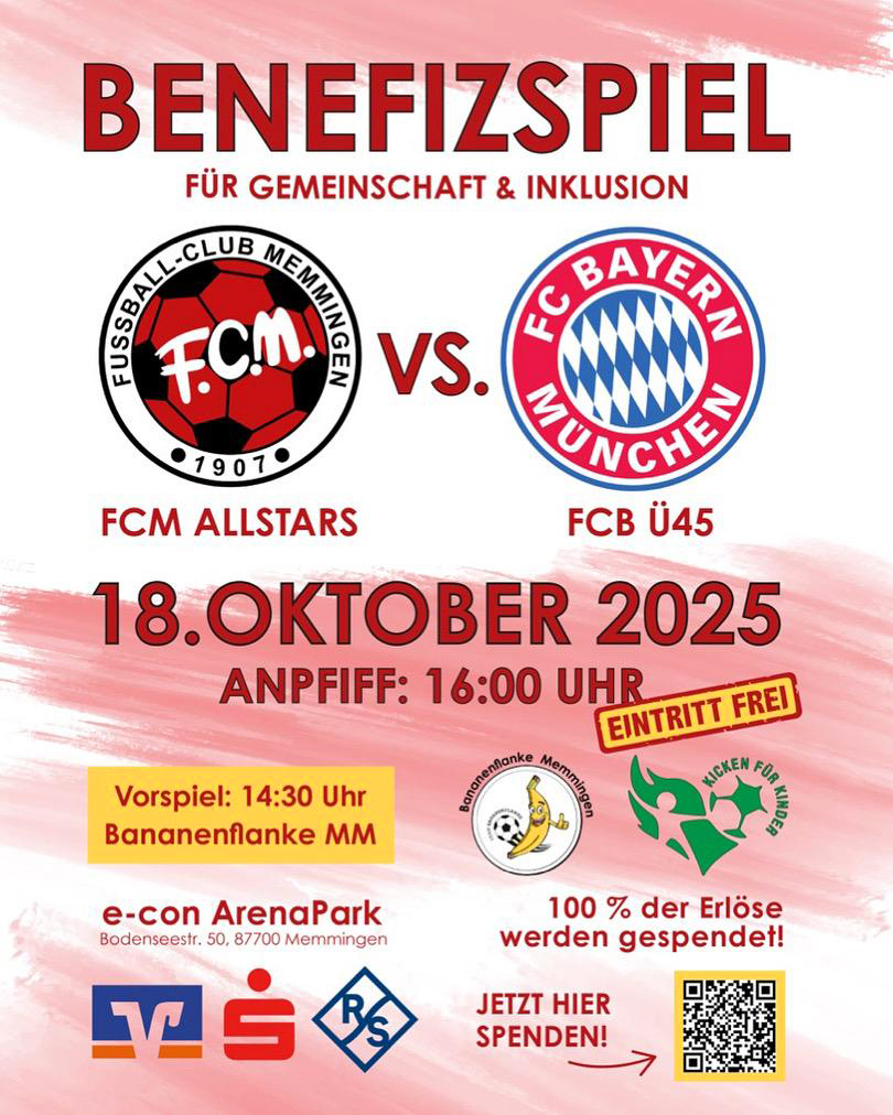 Top-Stars kommen zu Fußball-Benefizspiel nach Memmingen