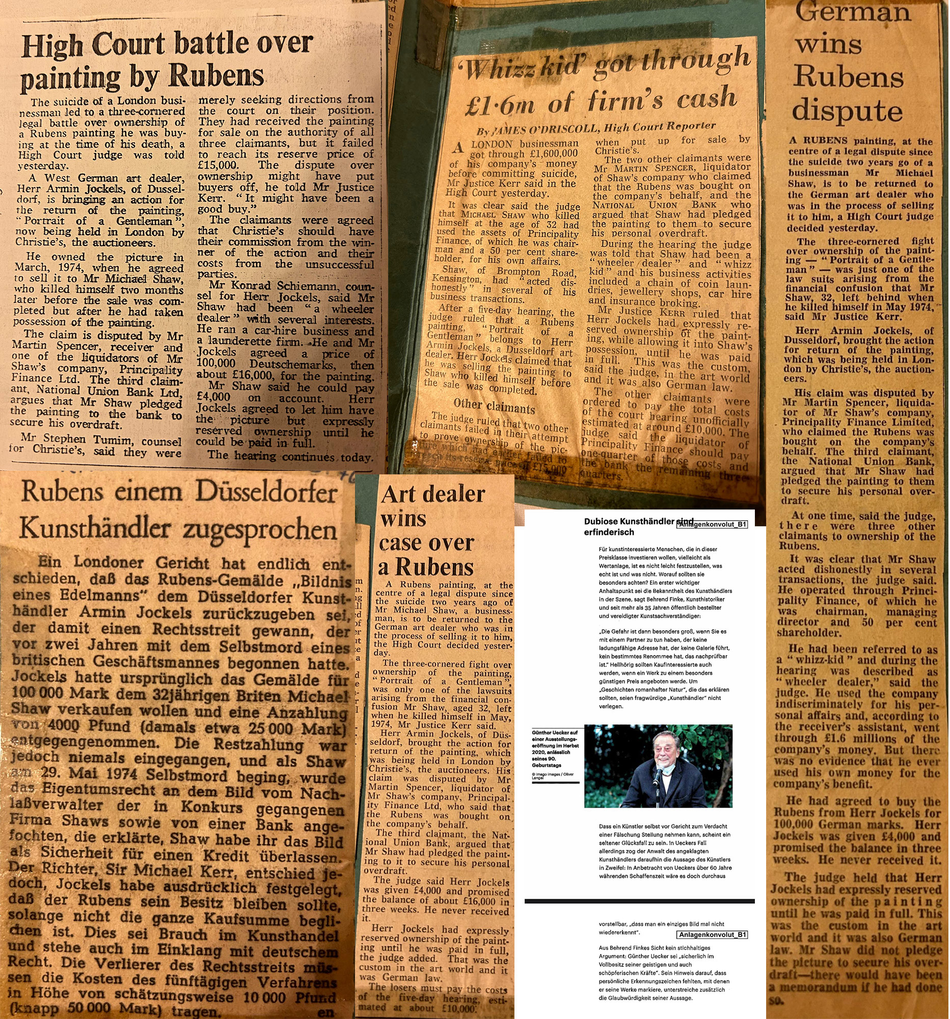 Art dealer Ernst Jockels between Finke, Uecker and a Rubens