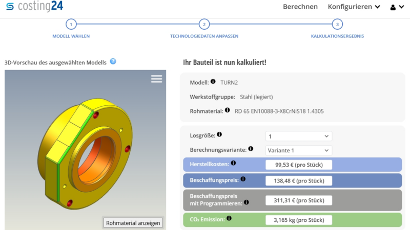 costing24: CAD-Kalkulation für Metallbearbeitungen