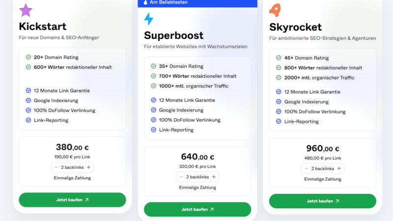 Neue Linkpakete mit Traffic- und Indexierungsgarantie bei Backlinked