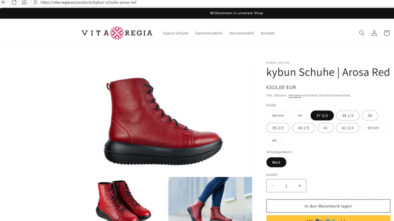 kybun Schuhe online kaufen im neuen VITA REGIA Shop