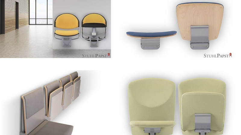 Freie Fluchtwege in Fluren und Wartezonen Dank fest montierten Wandklappsitzen