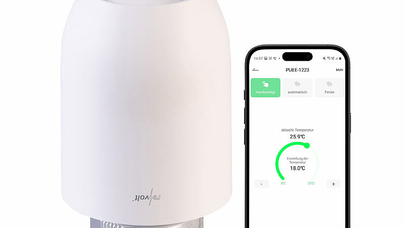 revolt Smartes Heizkörper-Thermostat mit App-Programmierung