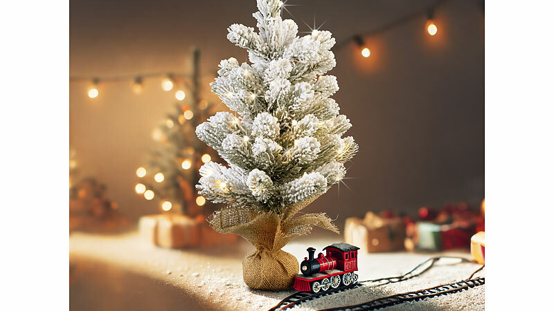 infactory Deko-Weihnachtsbäume mit Schnee